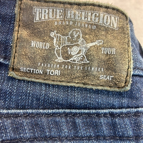 True Religion Tori Bead Embellished Jeans Dark Wash Jeans Womens Size 24 - Picture 5 of 16
